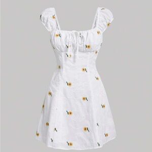 White Floral Women's Dress